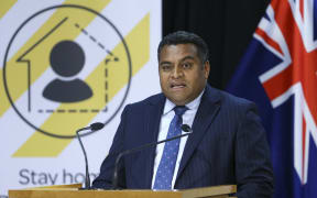 Minister for Broadcasting, Communications and Digital Media Kris Faafoi speaks during a media conference at Parliament on 23 April 2020.