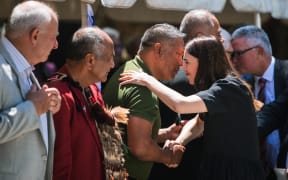 Prime Minister, Jacinda Ardern being welcomed at the Waitangi treaty Grounds 2021