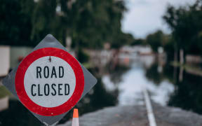 Napier flood - road closed