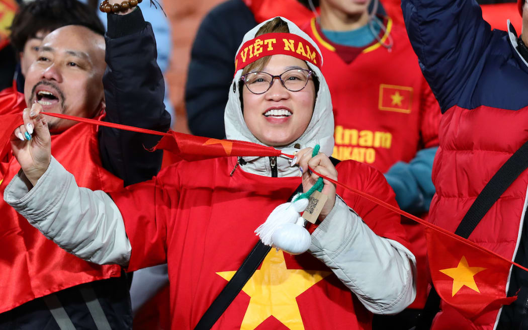 Fans during the FIFA Women's Football World Cup group E match between Portugal and Vietnam at Waikato Stadium in Hamilton, New Zealand on Thursday July 27, 2023. Copyright photo: Aaron Gillions / www.photosport.nz