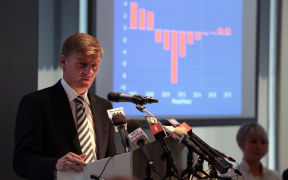 Bill English delivering the half yearly financial update.