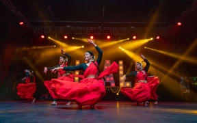 A dance performance from the 2022 Auckland Diwali Festival.