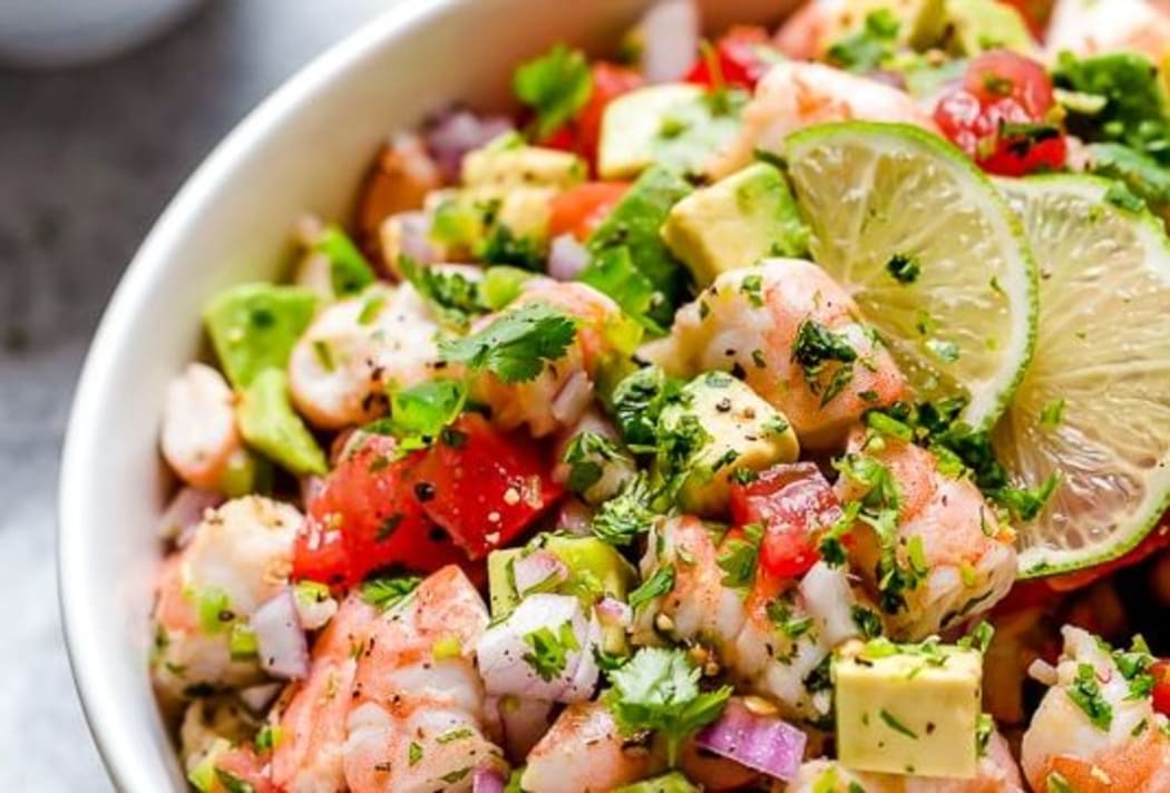 Avocado & Prawn Salad with Lime Coriander Dressing RNZ Recipes