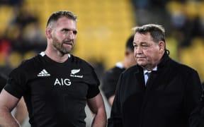 All Blacks captain Kieran Read and All Blacks coach Steve Hansen following the 16-16 draw with South Africa in Wellington on 27 July 2019