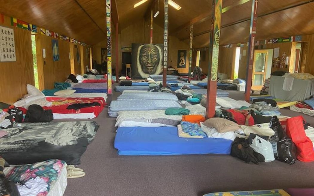 Evacuation centre at Te Aranga marae, Flaxmere.