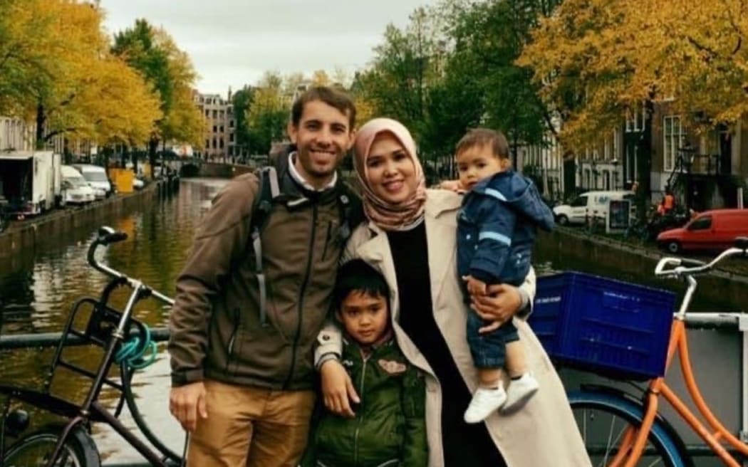 Johannes Nijhuis with his wife Eli and their two children, 8-year-old Alkino and 3-year-old Eliano.