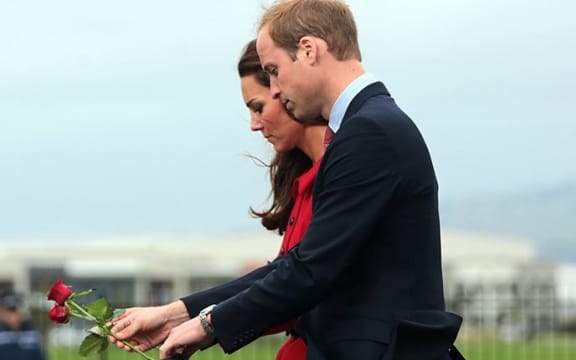 William and Catherine at Wall of Remembrance.