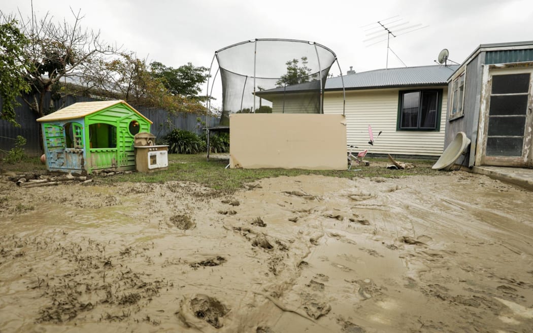 thick mud in a backyard