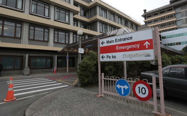 170414. Photo Diego Opatowski / RNZ. Christchurch Hospital main Entrance