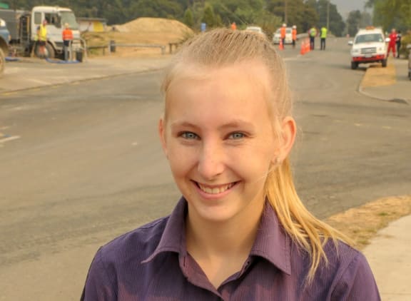 Teenager Maggie McLean commutes into work in Nelson.