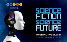 An image promoting the Science Fiction Future exhibit.