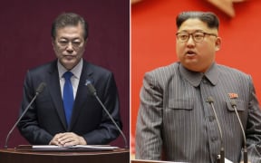 South Korean president Moon Jae In, and North Korean leader Kim Jong Un.