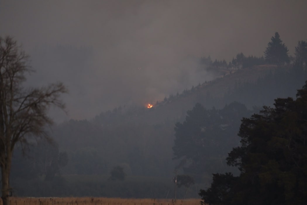 The fire near Wakefield as seen this morning.