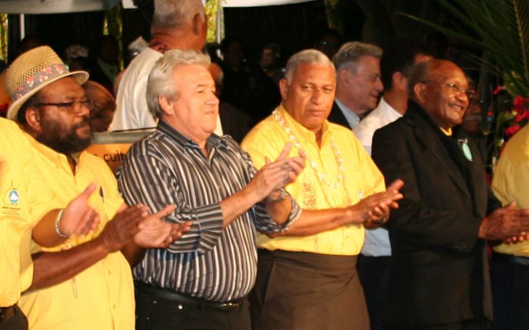 Victor Tutugoro, Harold Martin, Frank Bainimarama, Leo Dion.