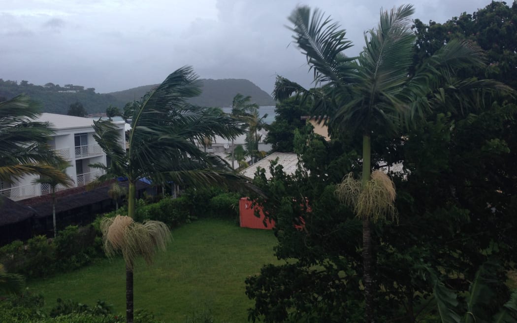 Grey clouds as Cyclone Pam approaches Vanuatu