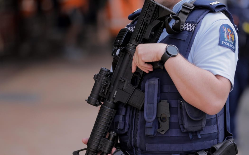 Armed police in Wellington. Generic image of armed police.