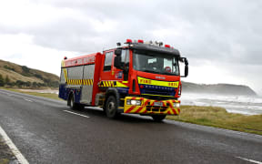 Fire service crew heading home north of Gisborne.