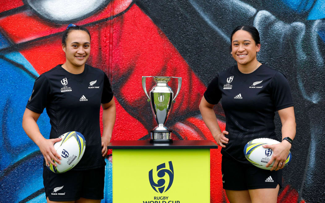The Black Ferns co-captain New Zealanders Ruahei Demant and Kennedy Simon at Eden Park in Auckland, New Zealand on 2 October 2022.