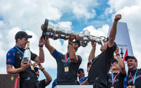 Team NZ celebrates America's Cup win