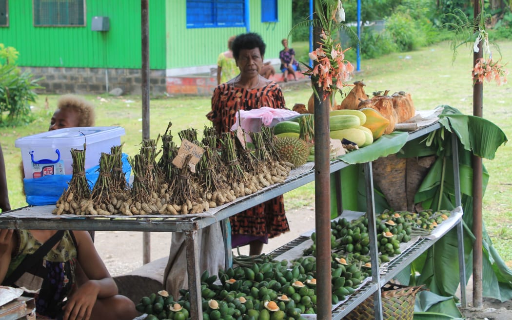 Roadside market in rural Papua New Guinea.