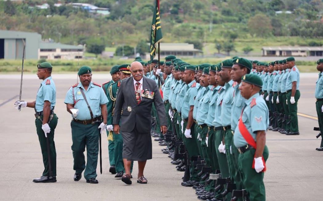 Fiji PM Sitiveni Rabuka arrives in PNG.