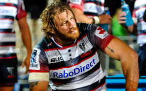 Scott Higginbotham during the Rebels win over the Crusaders, 2015.