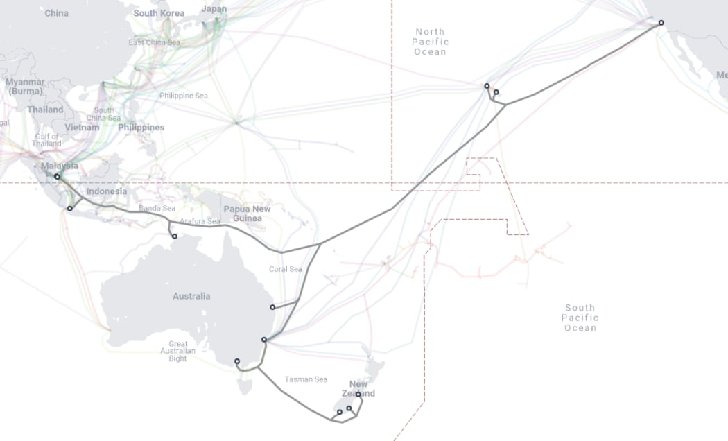 A new submarine cable to Asia, Australia, and the US, called Hawaiki Nui, is being built by Datagrid's parent, Singaporean company BW Digital