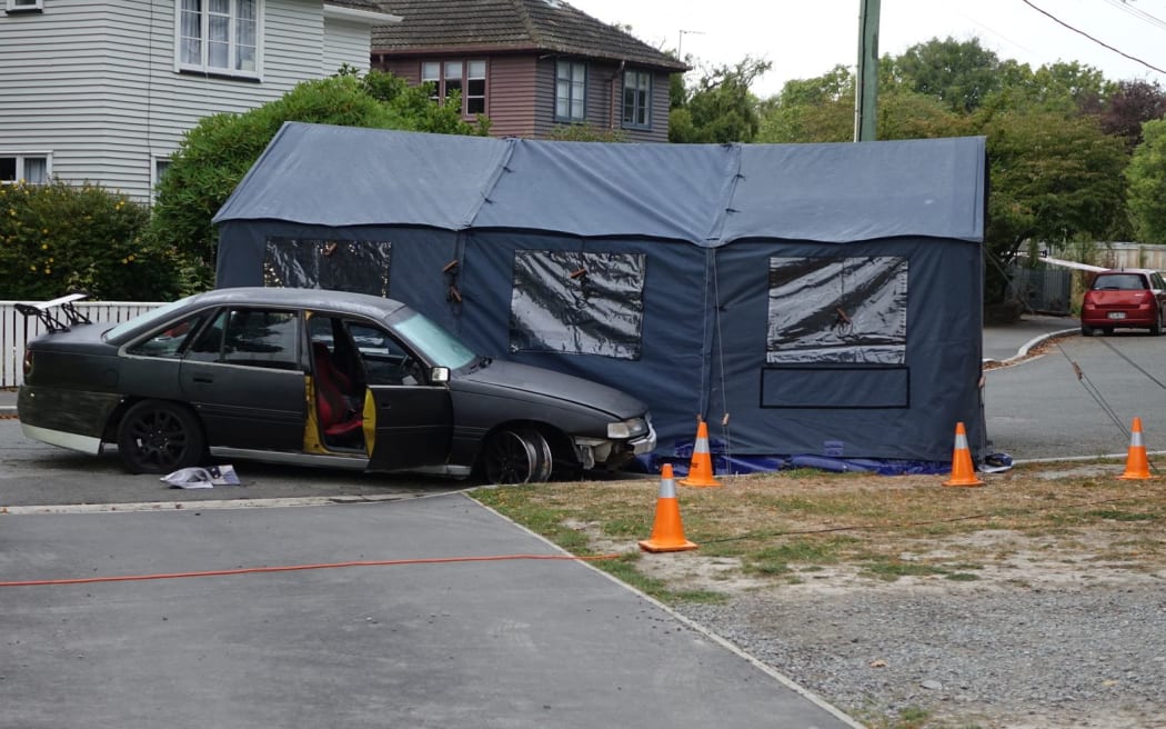 The scene of the shooting in Christchurch.