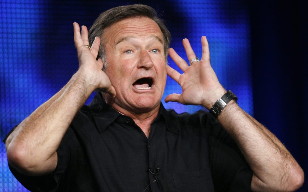 Robin Williams taking part in a panel discussion in California in 2009.