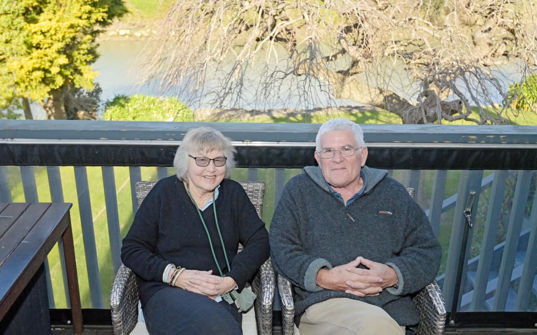 June and Bill Moore upstairs in their Vogel St home. The couple have been overwhelmed by the support of the community following the cyclone.