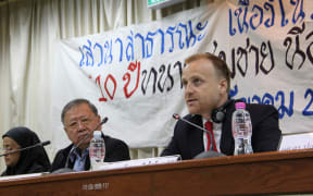 Laywer, Kingsley Abbott speaking on human rights in Thailand