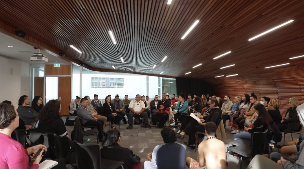Scholars, artists and others at the Va Moana talanoa session at AUT this week.