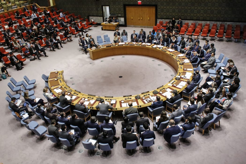 The UN Security Council during an emergency meeting over North Korea's latest nuclear test, on 4 September, 2017, at UN Headquarters in New York.