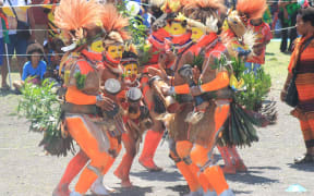 Students in Huli attire mark the 43rd anniversary of Papua New Guinea Independence Day with cultural festivities, September 2018, Port Moresby