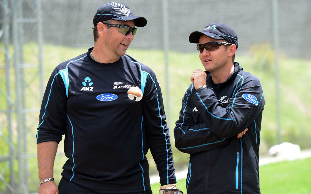 Black Caps coaches Craig McMillan and Mike Hesson.