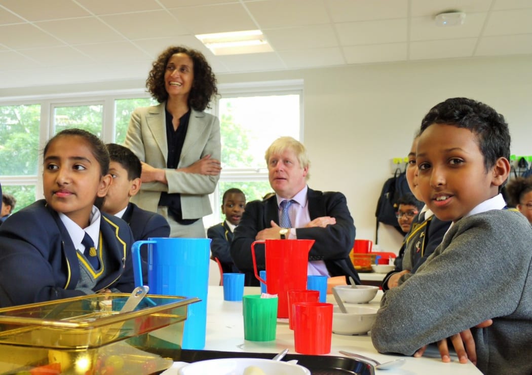 Michaela Community School principal Katharine Birbalsingh with former Mayor of London Boris Johnson.