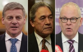 Left to right: Bill English, Winston Peters, Peter Hughes