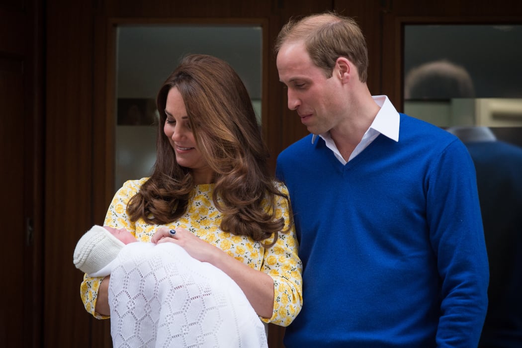Prince William and Catherine, Duchess of Cambridge, show their newly-born daughter to the media outside the Lindo Wing at St Mary's Hospital in central London.