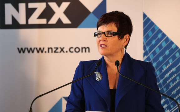 170414. Photo Diego Opatowski / RNZ. Genesis Energy first day of trading on the NZX.  Dame Jenny Shipley.