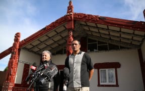 Kaanga Skipper, a direct descendant of Te Puea Herangi (L) and Hurimoana Dennis, chair of Te Puea Marae.
