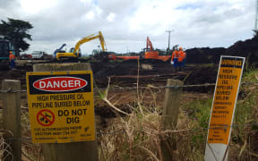 The area where the pipe carrying fuel into Auckland was damaged.