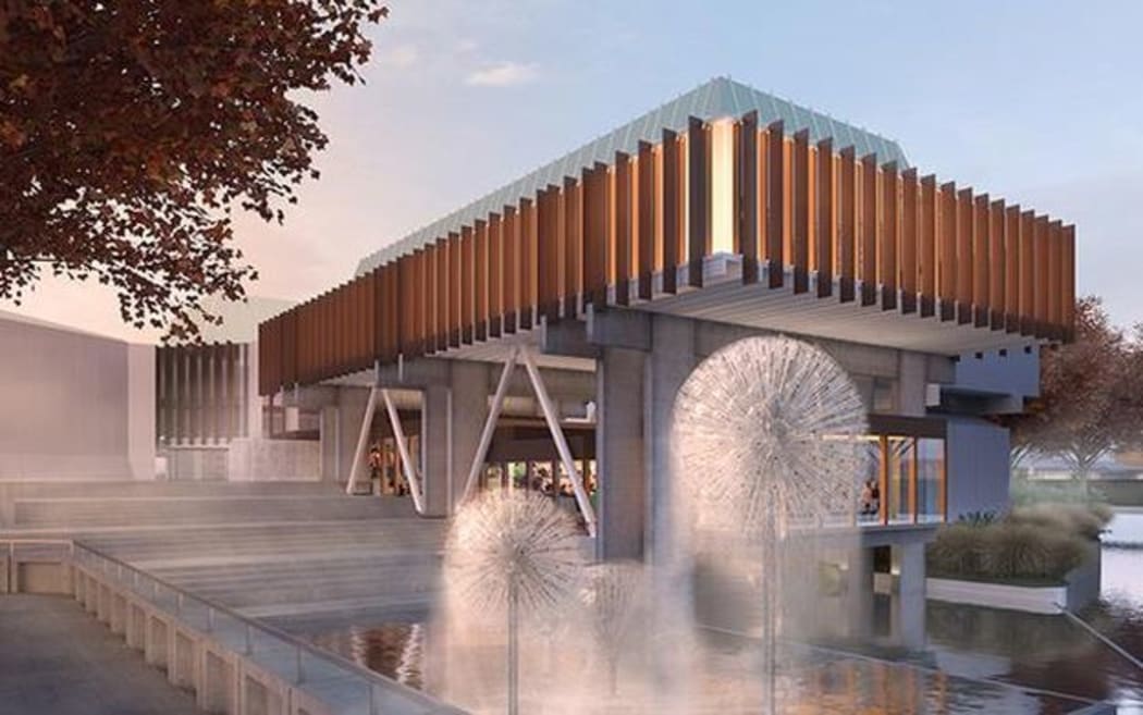 Artist's impression of a restored Christchurch Town Hall.