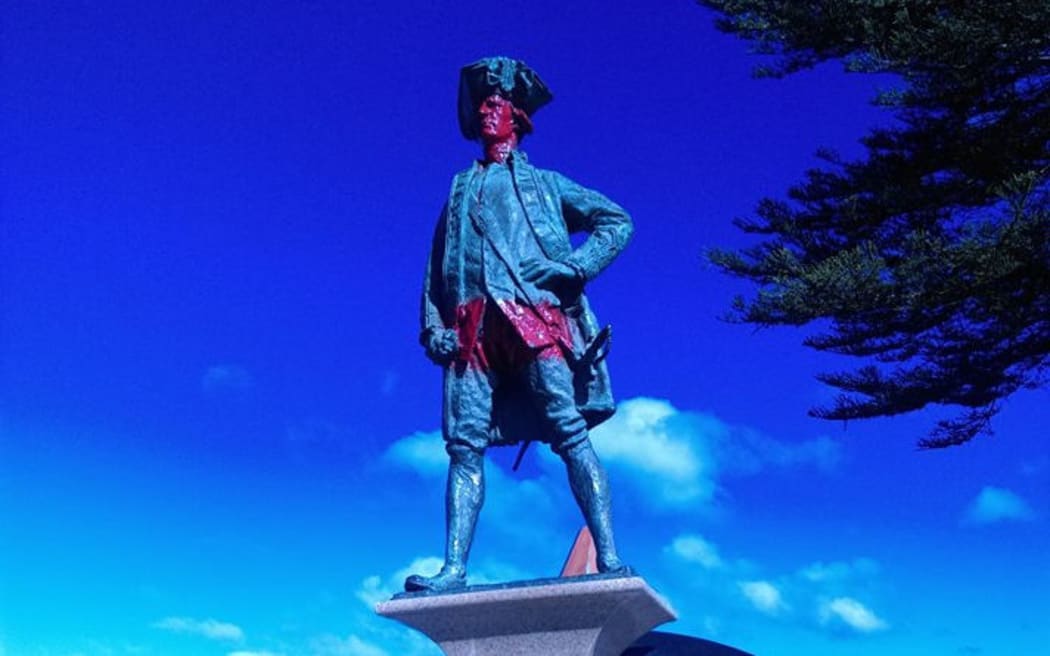 The statue of Captain Cook near the Turanganui rivermouth was the latest to be vandalised.