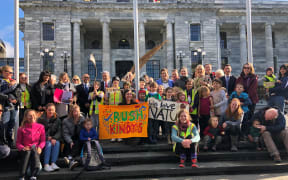 Handing over petition for Bush Kindergartens