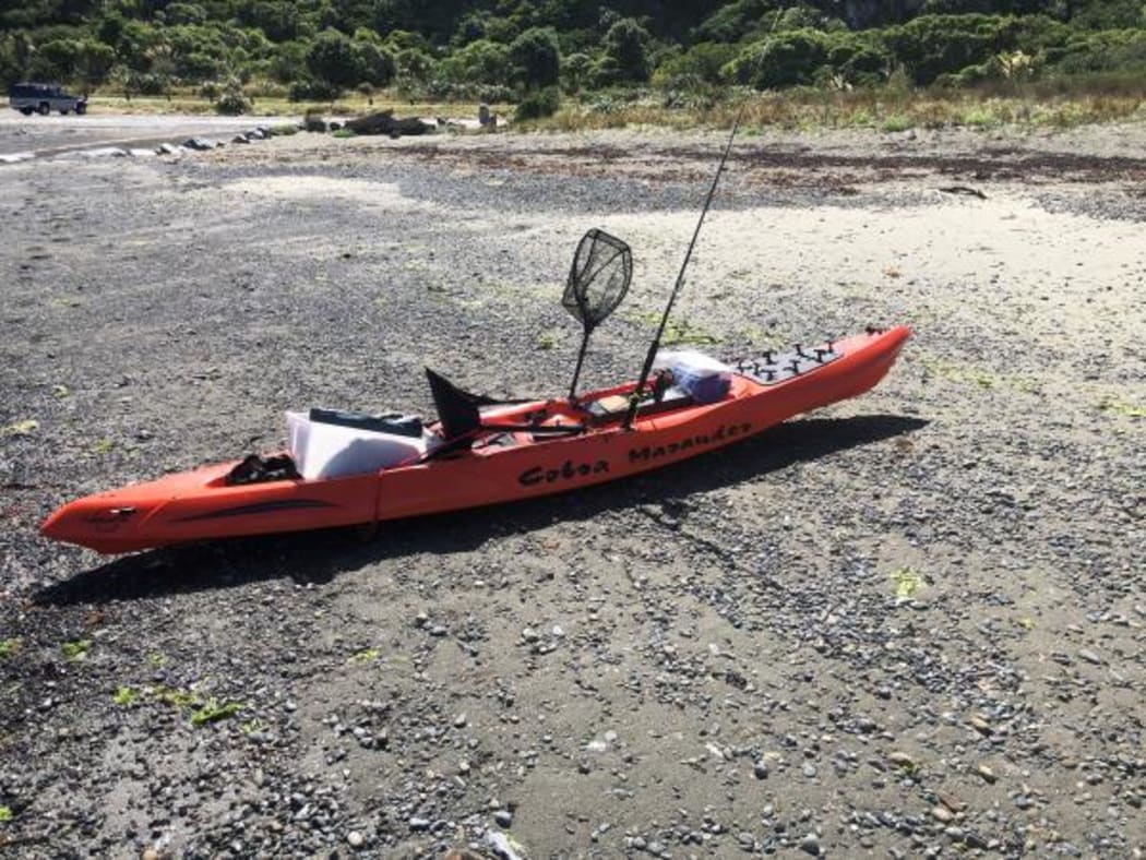 The kayak was found floating in Tarakena Bay.