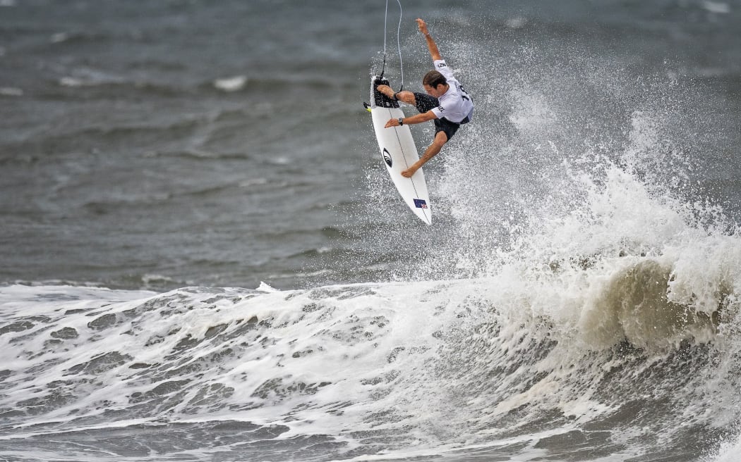 Billy Stairmand (NZL) during the Tokyo 2020 Olympics Men's Surfing  at Tsurigasaki Surfing Beach, Japan on Monday 26th July 2021.
Photo: Sean Evans / ISA Surf