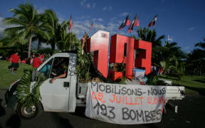 A vehicle of the "193" anti-nuclear association in Papeete