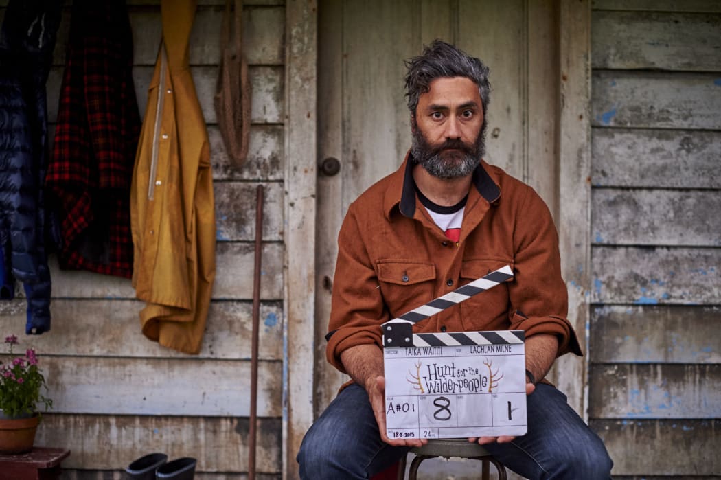 Taika Waititi on set for Hunt for the Wilderpeople
