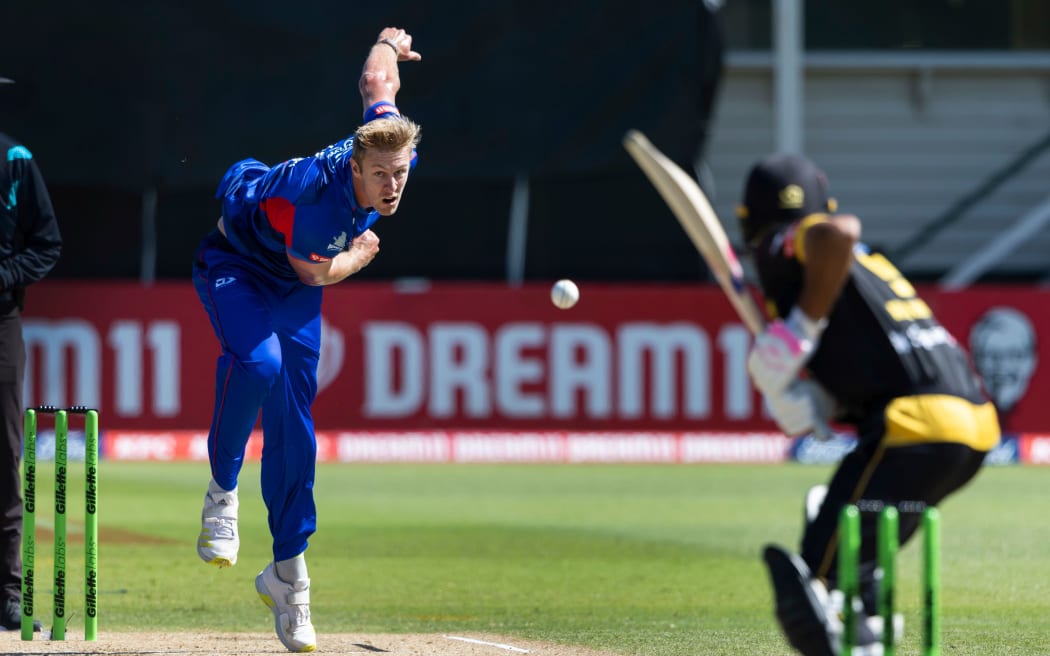 Auckland Aces bowler Kyle Jamieson during the 2022-23 Super Smash