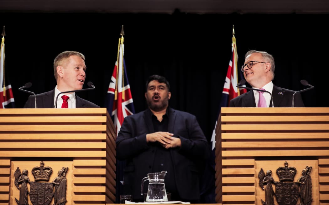 Chris Hipkins and Anthony Albanese - joint press conference in Wellington on 26/7/23